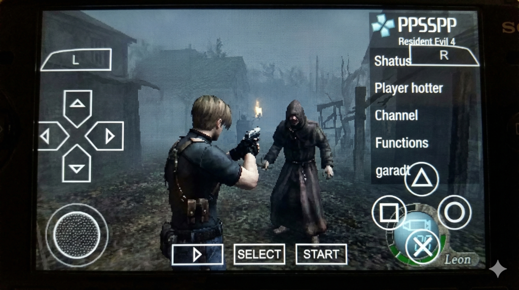 create image on Resident Evil 4 PPSSPP on gameplay in landscape